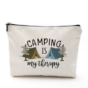 Cotton Linen Zipper Cosmetic Bag